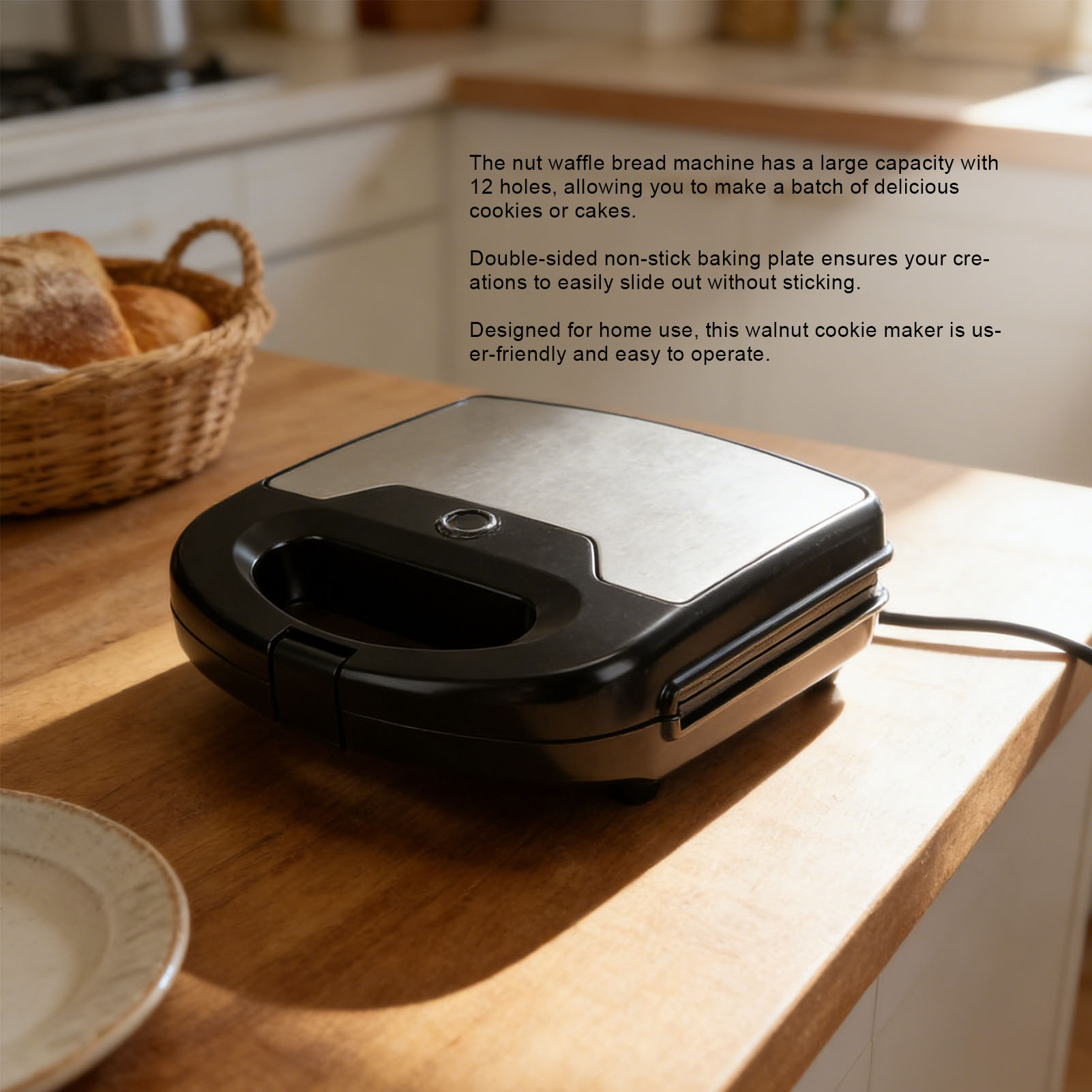 Mini Waffle Maker Machine - Электрическая форма для выпечки орехов и