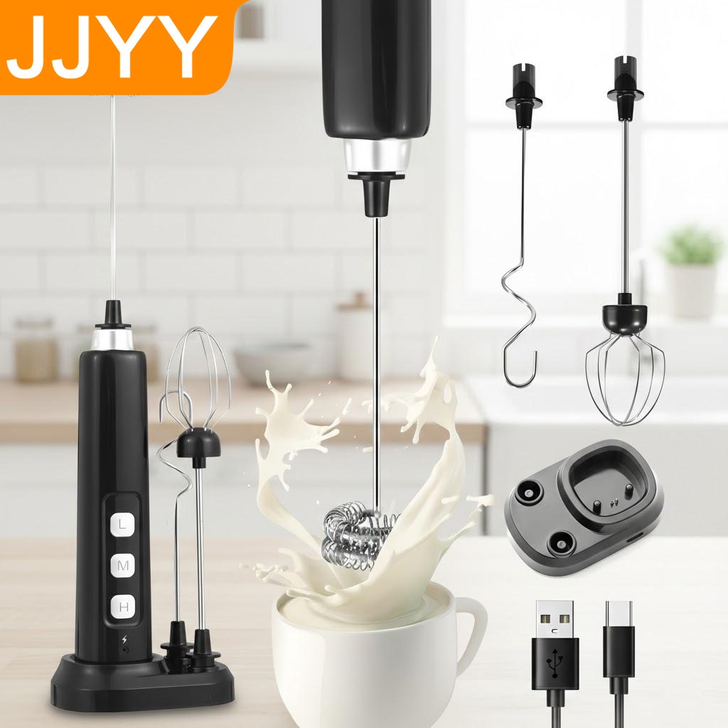 Electric Milk Frother Handheld - USB-перезаряжаемый ручной вспениватель молока, мини-электрический миксер