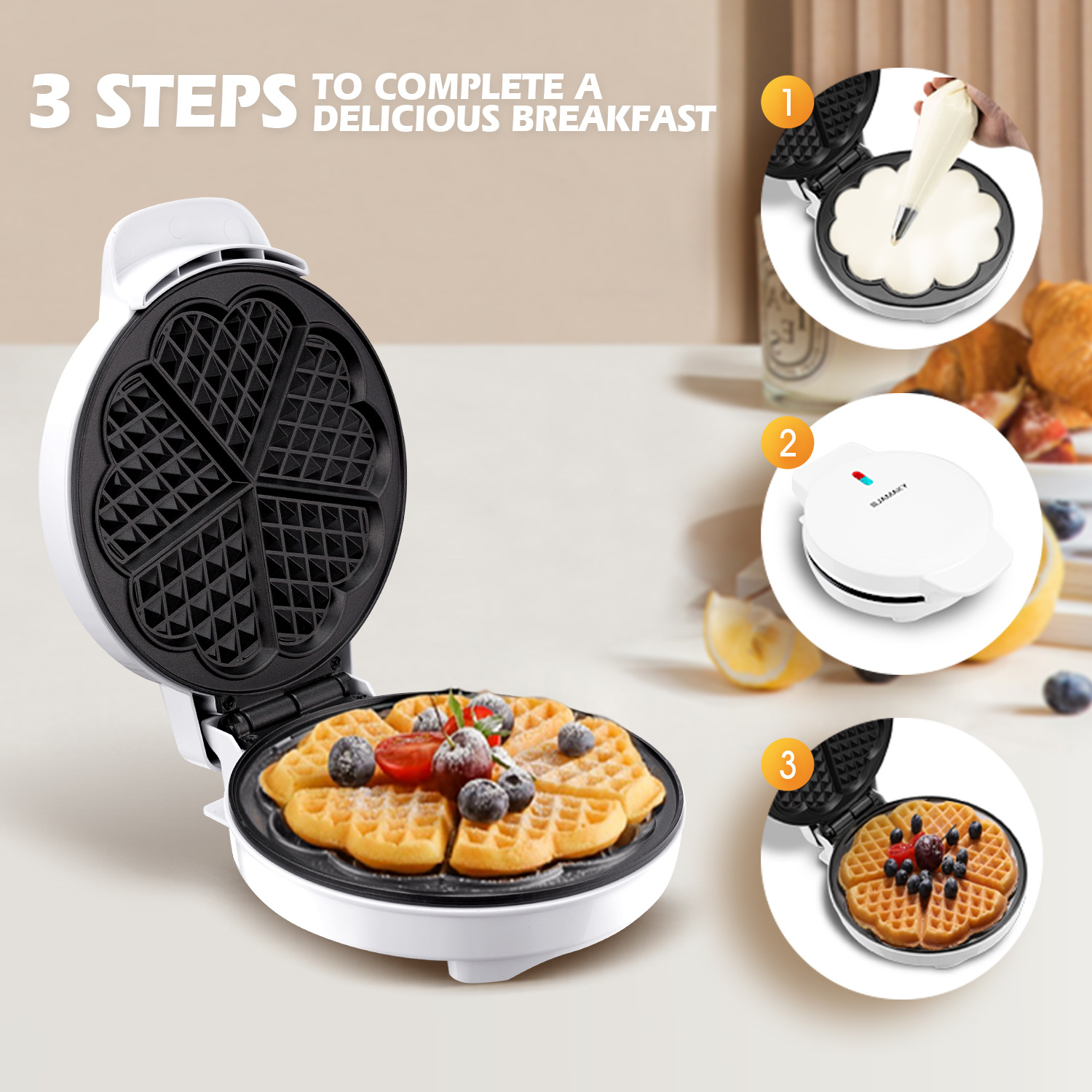 Формы для вафель для завтрака, – обзор и цена Mini Waffle Maker Machine